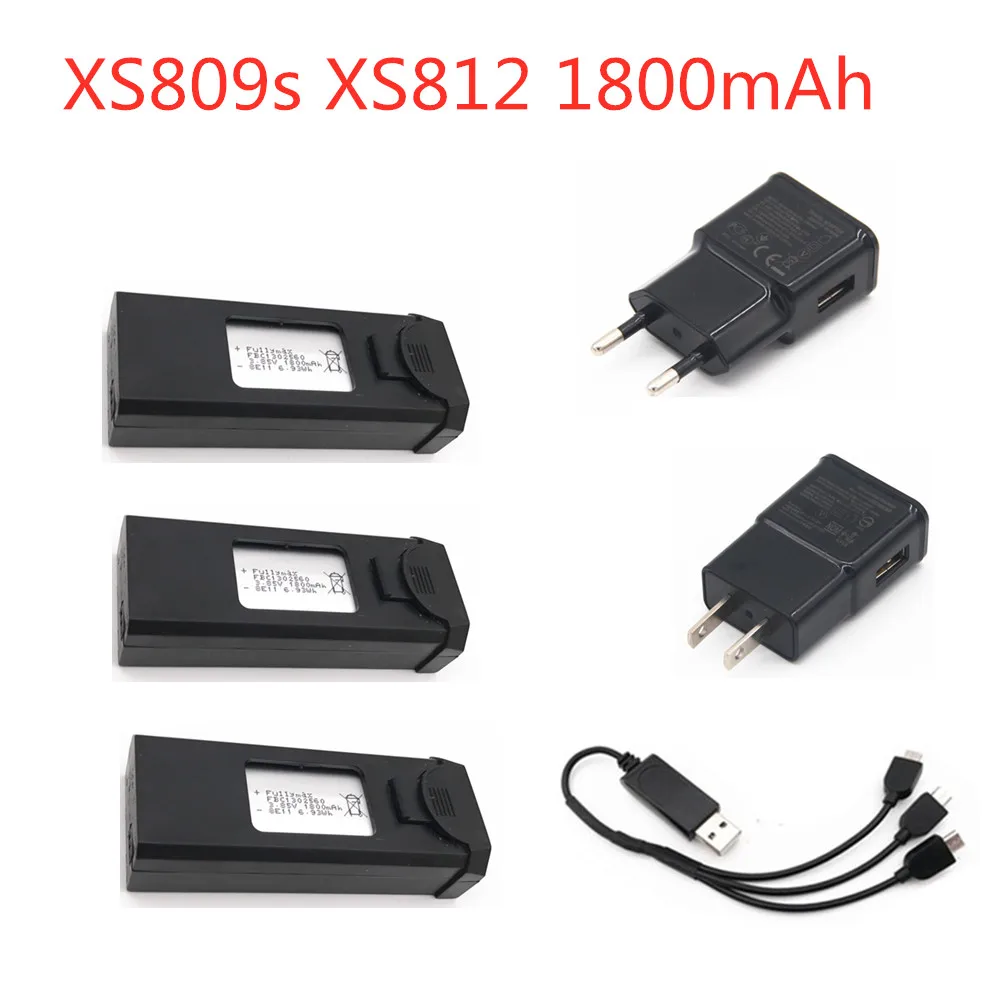 Литий полимерный аккумулятор 3 85 В 1800 мАч + зарядное устройство в 1 для VISUO XS809s XS812