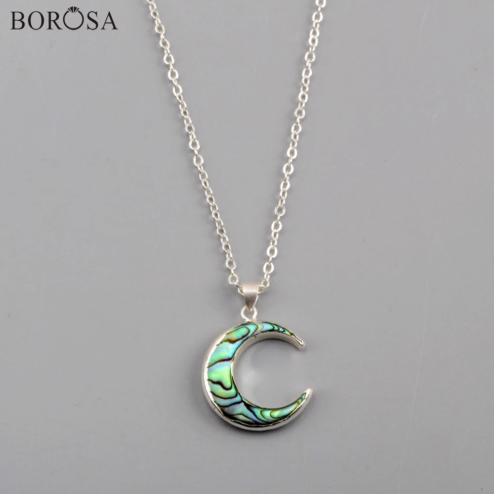 Посеребренное ожерелье в виде морской ракушки и Луны для женщин подвеска