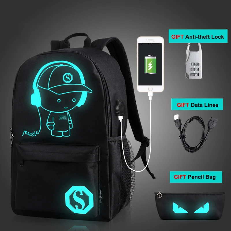 Новинка 2020 школьные сумки новые противоугонные USB зарядные мужские светящиеся