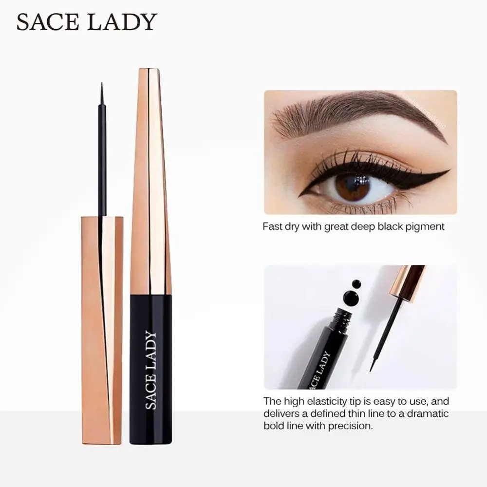 Горячая жидкая подводка для глаз Карандаш Водонепроницаемый Черный сухой maquiagem