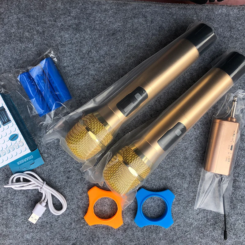 Беспроводной двойной микрофон UHF профессиональный динамический передатчик