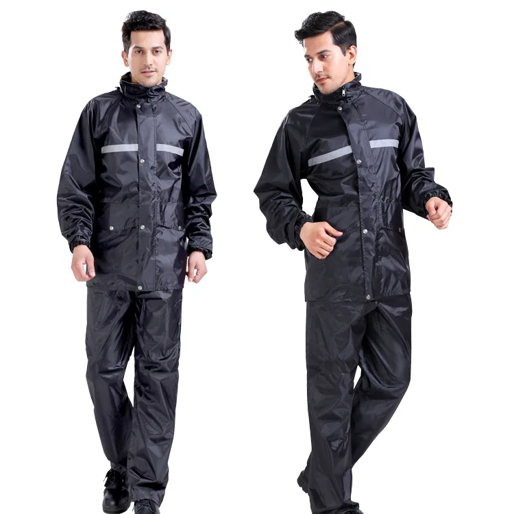 

Oxford fabric PVC reflective raincoat outdoor labor protection riding split raincoat rainpants suit adult