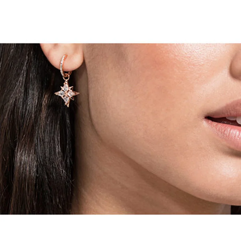 Женские серьги подвески PANDOO оригинальные из стерлингового серебра 1:1 простые со