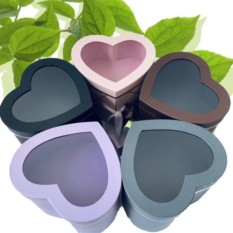 

Heart-Shaped Double-Layer Rotating Flower Box 1pcs Love Flower Gift Box Flower shop Valentine's Day packaging materials
