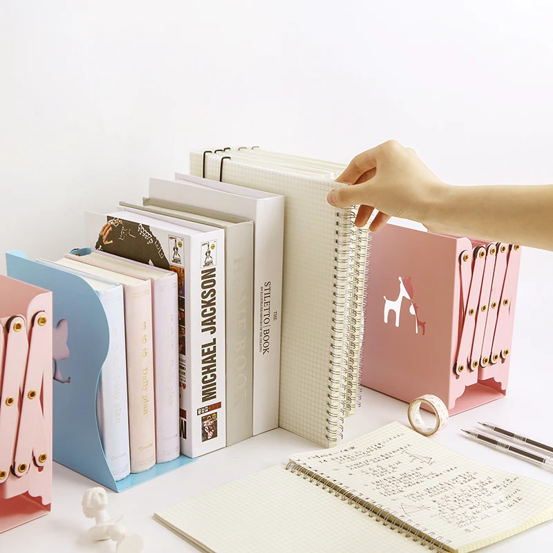 Telescopic book stand table folding storage bookshelf teacher gifts bookmarks for books metal bookmark hello kitty office |