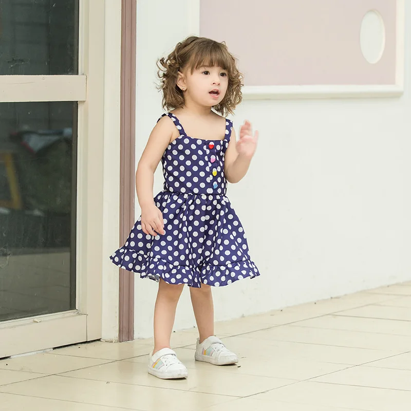 Летнее платье для девочек Одежда маленьких Платье принцессы с оборками на