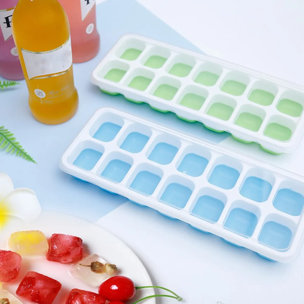 

1Pack Portable Silicone Ice Cube Trays With Lid Easy-Release Ice Cube Molds