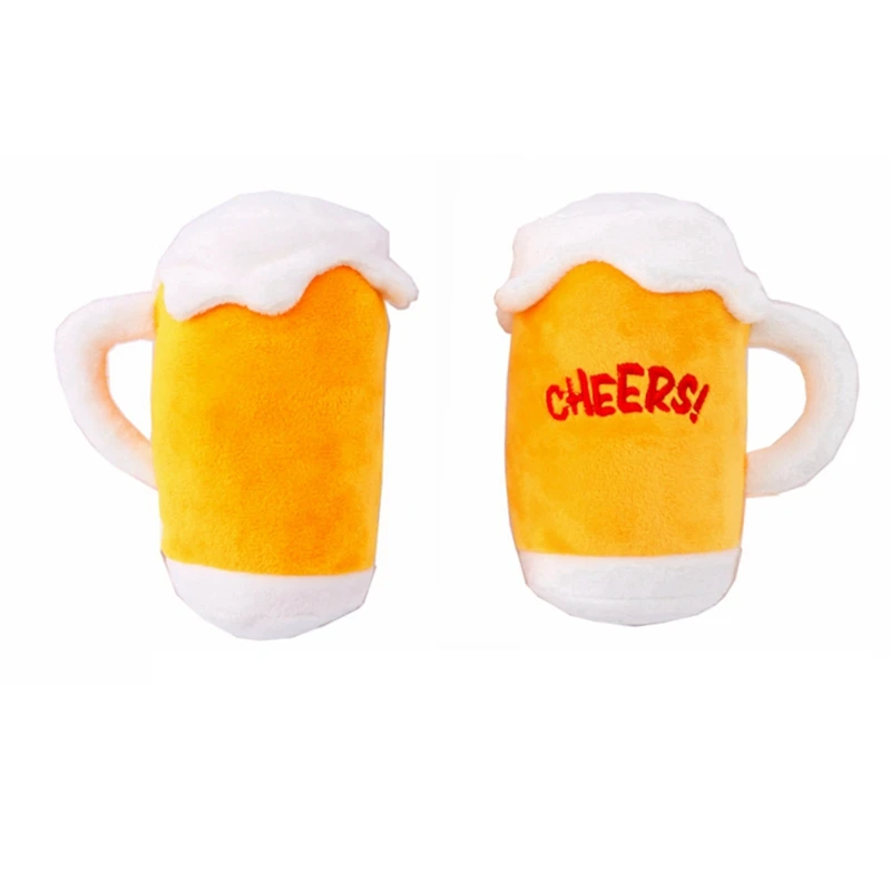 Dog Toys Plush Squeaky Beer Bottle Glass Shape Toy Creative for Pet Dogs dog toothbrush supplies | Дом и сад