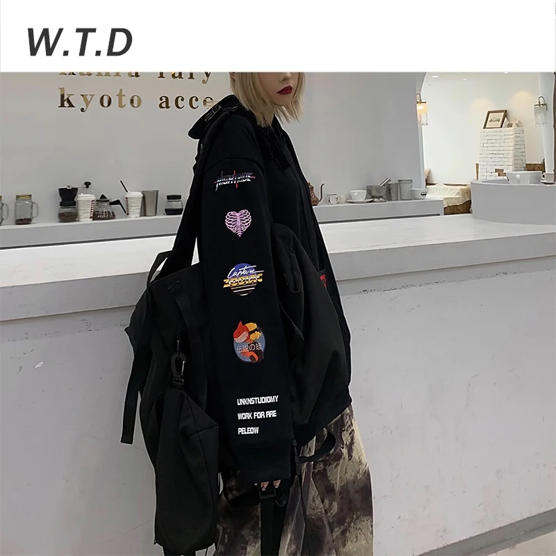 W.T.D Новая мужская толстовка уличная мода индивидуальный узор повседневный стиль