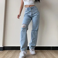 shin trousers pipped for women high waist baggy mom straight leg y2k jeans female 2021 boyfriend wash water loose fit jeans