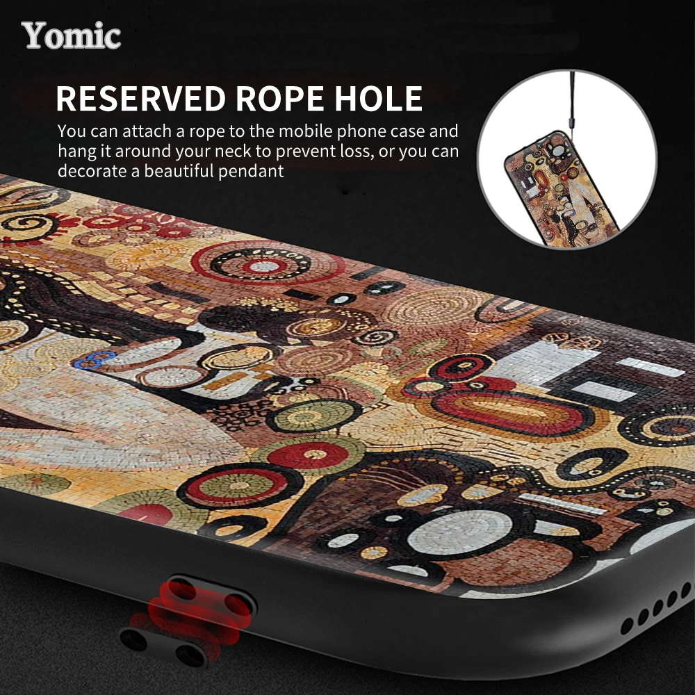 Gustav Klimt Kiss Art Case For Samsung Galaxy S21 Ultra A51 A71 A52 A72 5G S20 FE A50 A70 A41 A31 A30 A21s TPU Black Phone Cover