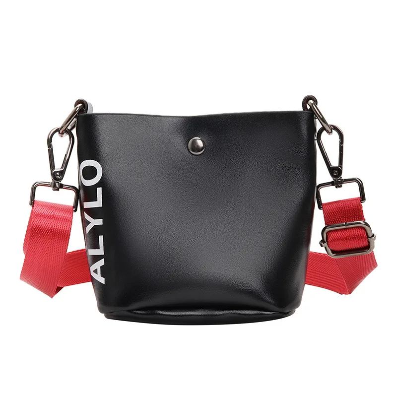 

New Fashion Children Coin Purse PU Leather Letter Baby Girls Small Crossbody Bags Lovely Kids Bucket Shoulder Bag Mini Wallet