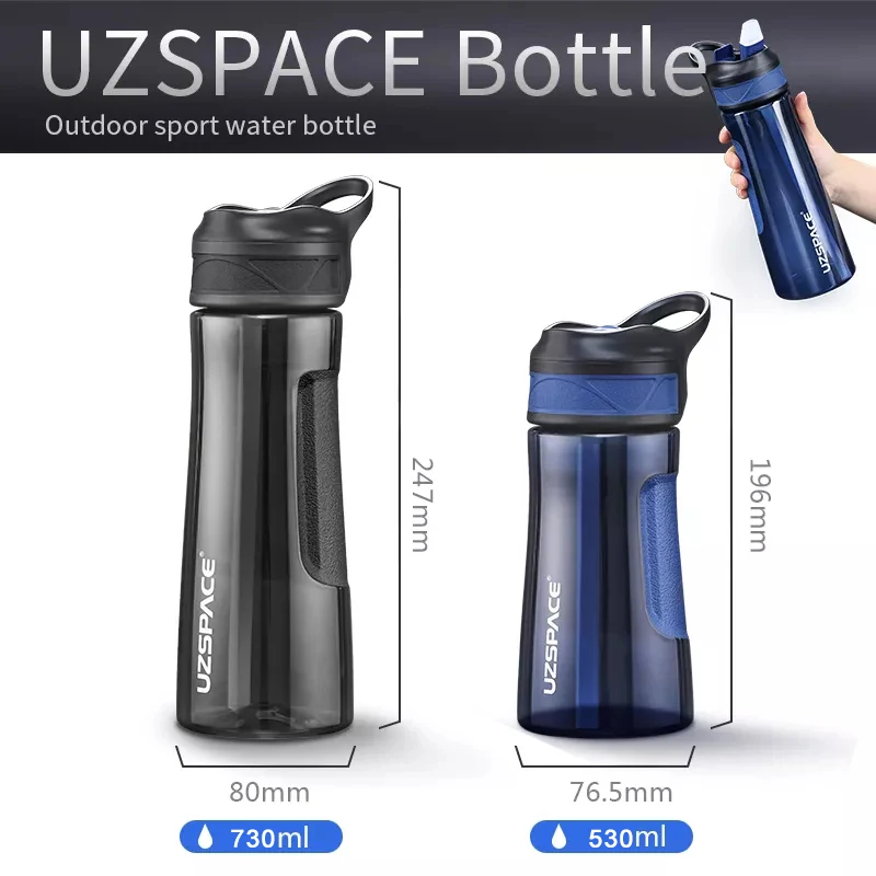 Бутылка для воды UZSPACE с соломинкой креативный модный портативный герметичный