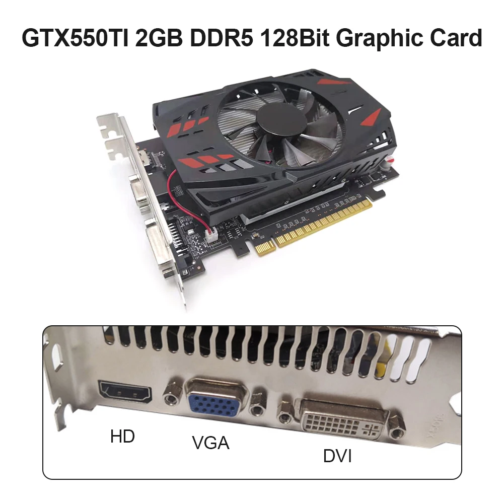 

GTX550TI компьютерная Графическая карта 128 бит 2 ГБ DDR5 NVIDIA PCI-express2.0 HDMI-совместимая VGA игровая видеокарта с охлаждающим вентилятором