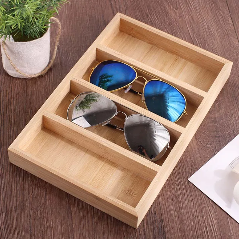 4/5/6-Tiers Bamboo Sunglasses Display Wooden Vertical Eyewear Organizer Display Stand Showcase Eyeglasses Holder