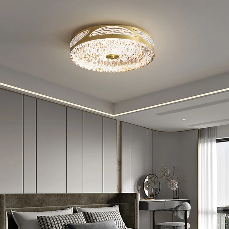 FSS медный Золотой потолочный светильник роскошная текстура водная пульсация