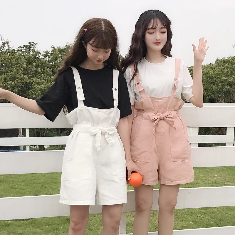 Свободный шифоновый комбинезон повседневный в Корейском стиле с высокой талией