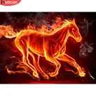 Алмазная живопись HUACAN, Новое поступление, лошадь, огонь, домашний декор, мозаика, животное, вышивка, фэнтезийное алмазное искусство