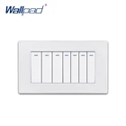 7 банд сброс моментальный контакт Wallpad Роскошный белый ПК настенный светильник переключатель; кулисный переключатель 16A AC110  250V