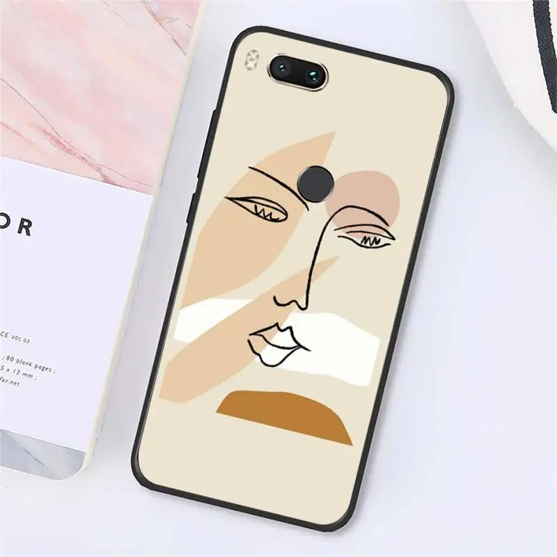 

Line Geometry Art Retro Abstract Phone Case For Xiaomi Redmi note 7 8 9 t max3 s 10 pro lite Luxury brand shell funda coque