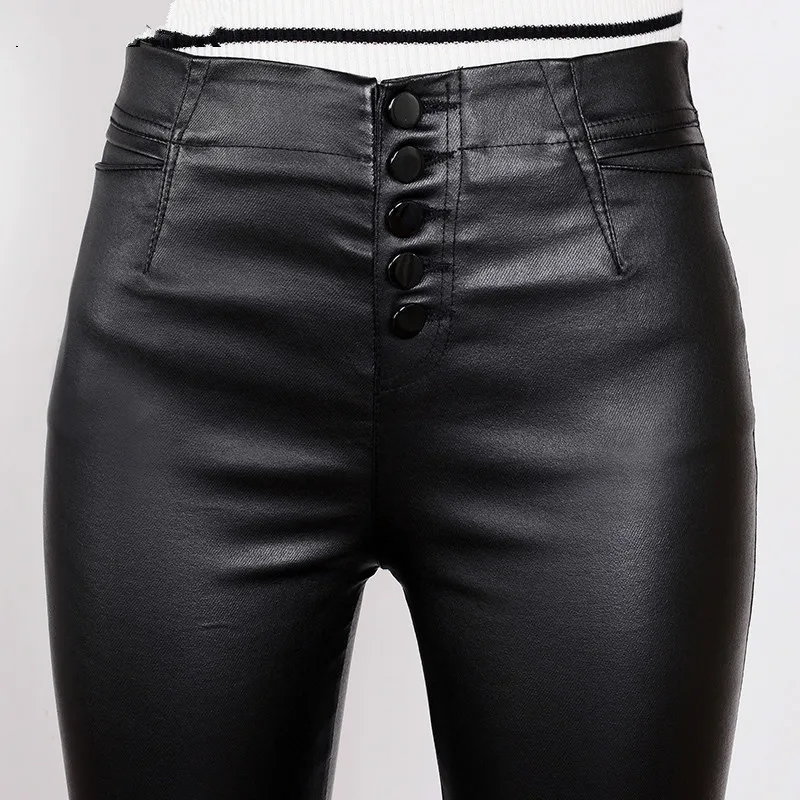 Стрейчевые флисовые зимние брюки женские утепленные карандаш из искусственной