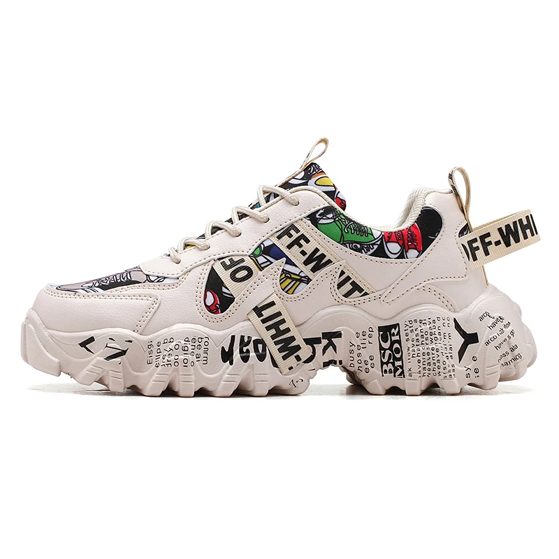 

Newest Men Casual Shoes Comfortable Fashion Couple Graffiti Sneakers Brand Outdoor Leisure Non-slip Footwear Zapatilla Hombre