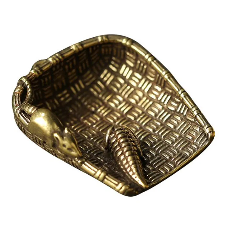 

Mouse Corn Statue Casting Animal 3D Metal Mini Figurine Home Decor Desk Room Office Decoration Gifts Free Shipping