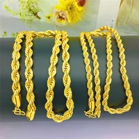 18k gold chain necklace hiphop 6mm8mm thick twisted necklace mens boys jewelry gift drop shipping