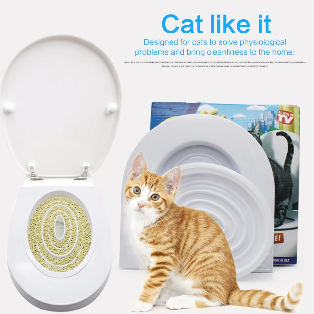 

1pcs Plastic Cat Toilet Training Kit Litter Box Puppy Cat Litter Mat Cat Toilet Trainer Toilet Pet Cleaning Cat Training Product