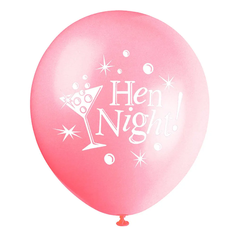 

30pcs/lot 12inch Latex Balloons Hen Night Printed Party Decoration Pink Black Balloon Ballon Home Party Decor Helium Globos