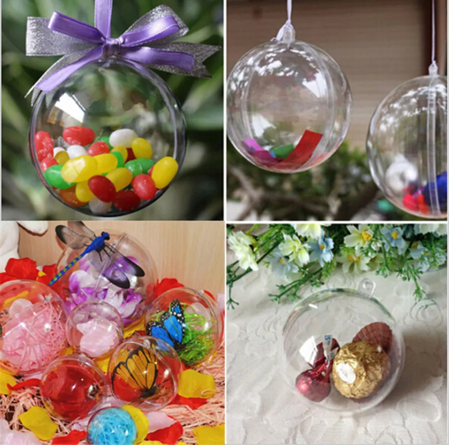 

5 шт., размер: 4-8 см акриловый прозрачный шар прозрачный пластиковый шар для свадьбы коробка конфет Сувениры мешок подарка на Новый год и Рожд...
