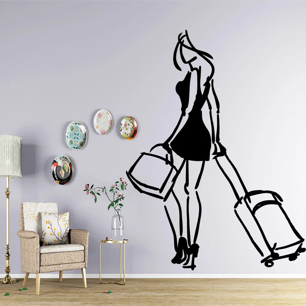 Стильные женские водонепроницаемые настенные наклейки для путешествий