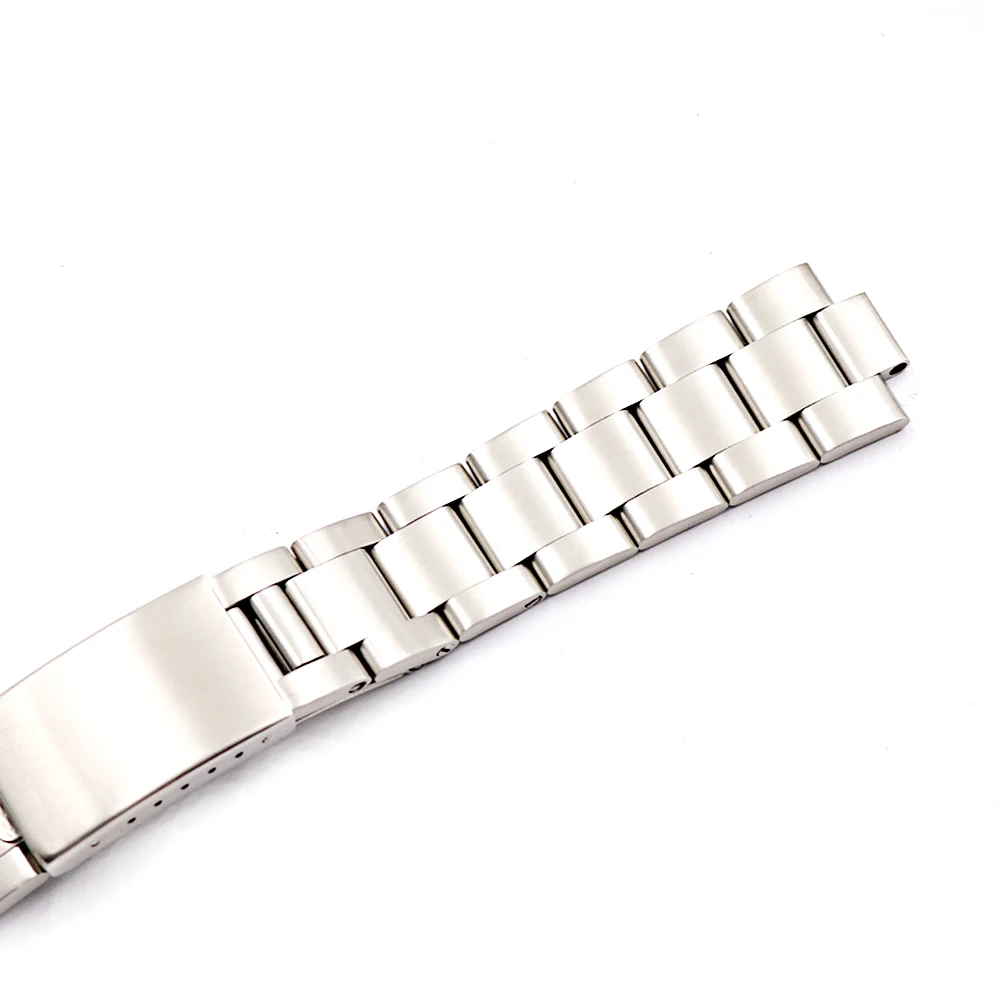 CARLYWET 19 20mm 316L Stainless Steel Two Tone Gold Silver Watch Band Strap Old Style Oyster Bracelet Hollow Curved End