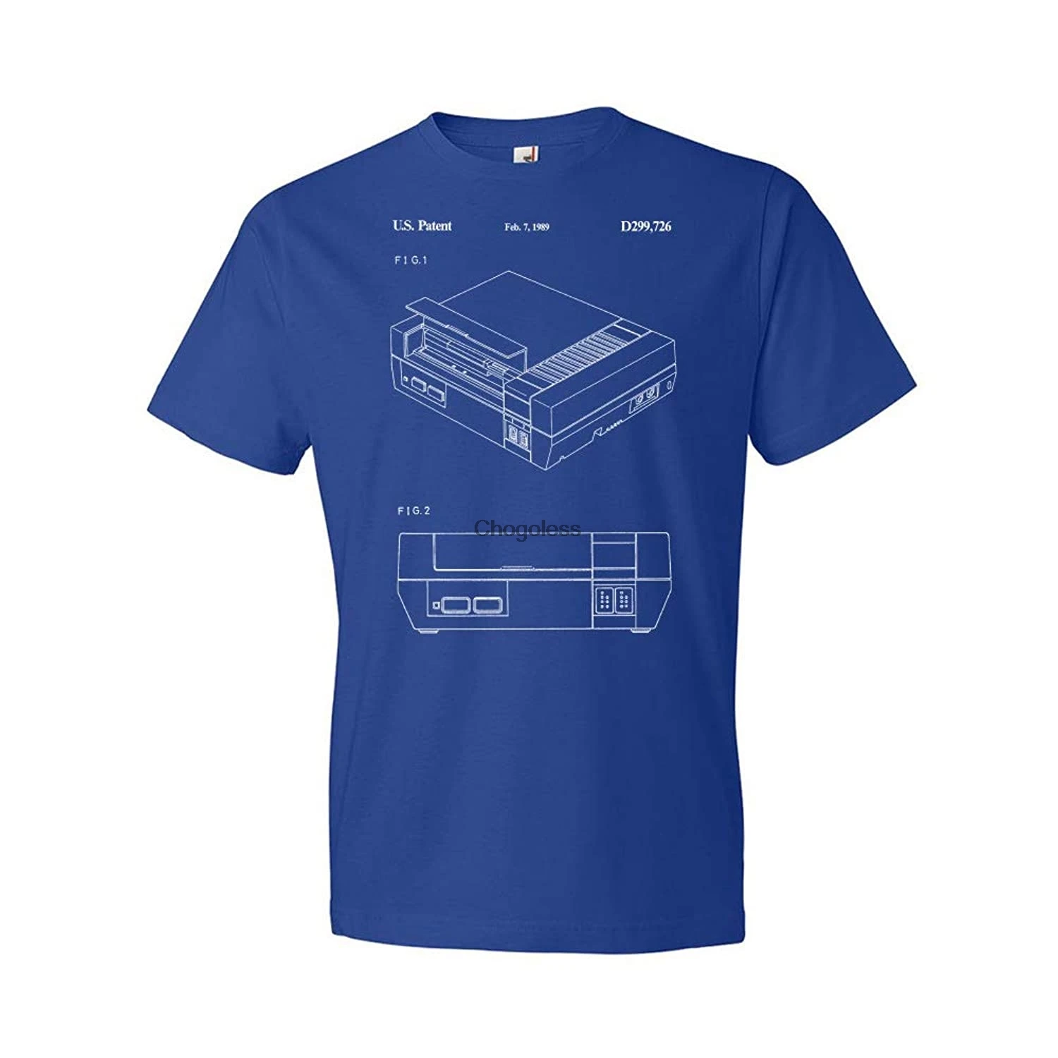 

NES Video Game Console Patent T-Shirt Game Room Shirt Video Game Tee T Shirt Royal Blue