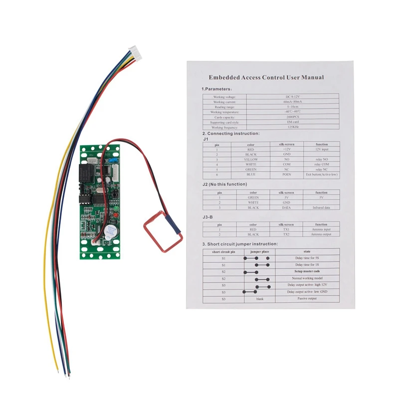 New-125Khz RFID считыватель модуль Встроенная плата управления для контроллера доступа