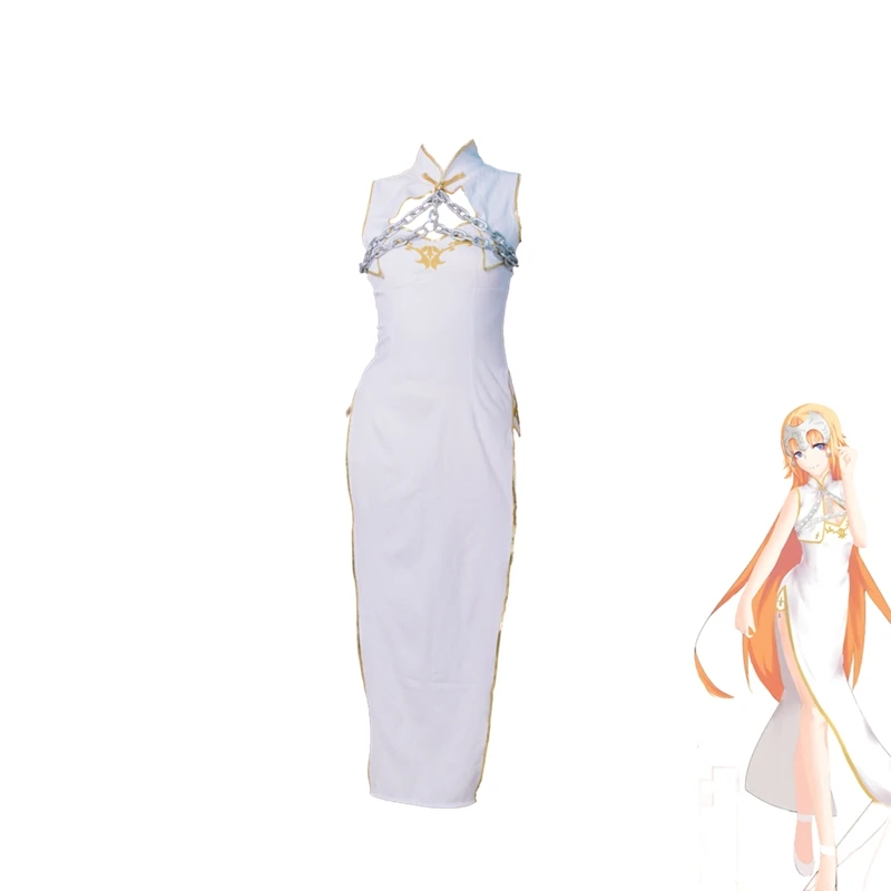 Костюм для косплея FGO из аниме Fate Grand Order китайский чонсам белый костюм Жанна