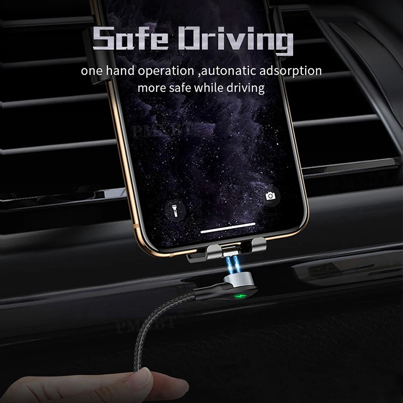 (Под углом 90 градусов) для магнитный Кабель с разъемом Micro USB Type-C быстрой зарядки