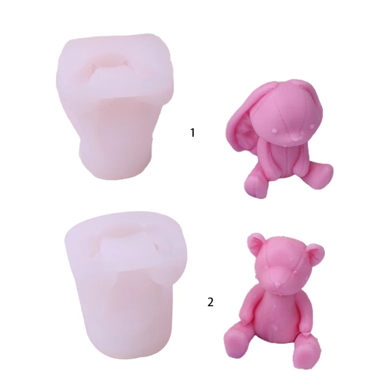 

3D Animal Epoxy Resin Silicone Mold Rabbit/Bear Styles DIY Hand Crafts Office Decorations Car Accessories Home Ornament
