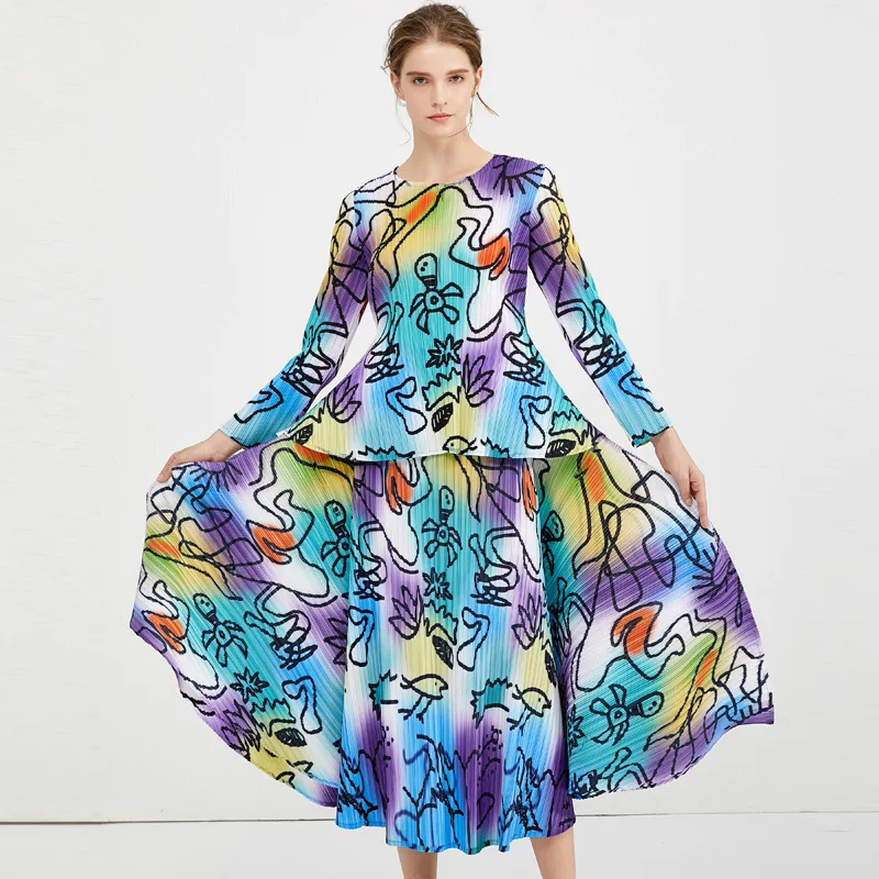 LANMREM 2020 новая весенняя женская модная футболка с круглым вырезом и длинными