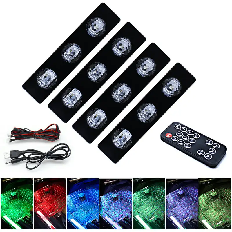 Автомобильный светодиодный ножной светильник для интерьера декоративная лампа