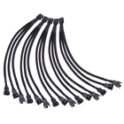 4-контактный кабель вентилятора ШИМ от 1 до 3 вариантов разветвителя, черный Удлинительный кабель с рукавом, совместимый с 4-контактным разъемом вентилятора PMW