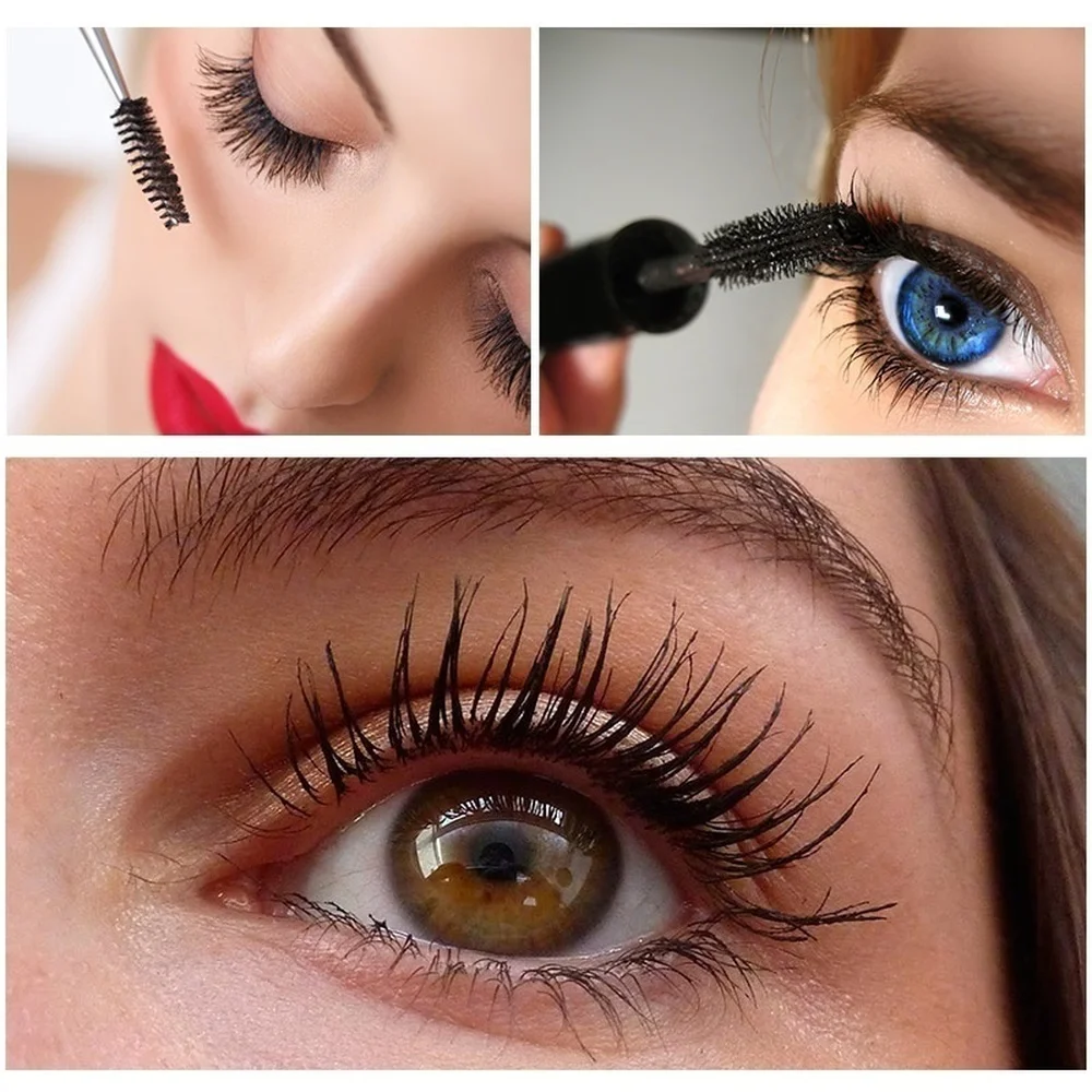 Тушь для ресниц 4D из шелкового волокна Удлиняющая водостойкая долговечная тушь