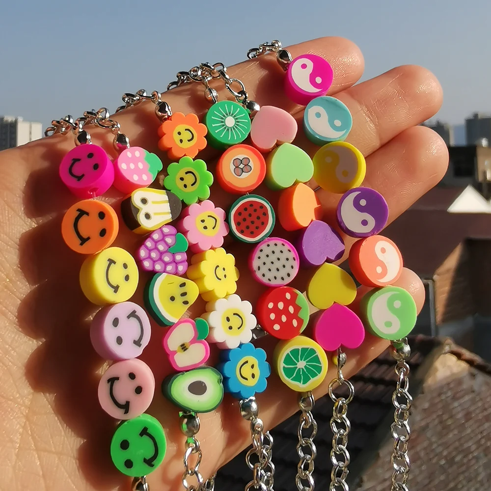 ZX богемное ожерелье ручной работы из мягкой керамики с бисером для женщин милые