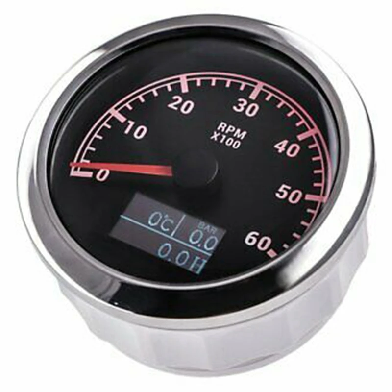 

85Mm 3 In1 Marine Multi-Function Tachometer 0-6000 RPM Tachometer with Water Temperature and Oil Pressure