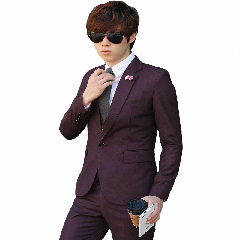 Костюм-смокинг мужской облегающий пиджак и брюки деловой/Свадебный блейзер |