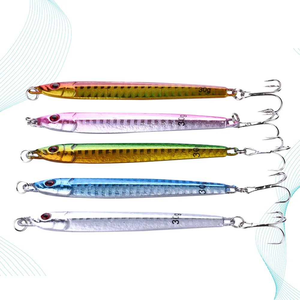 

5pcs Portable Fake Fishing Baits Practical Fishing Lures Fishing Accessaries Fishing Tools for Outdoor Outside (Random Color)
