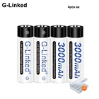 4 шт., перезаряжаемые батарейки aa 3000 мАч Ni-MH 1,2 в 2 А