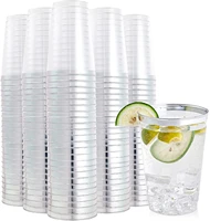 75pcs silver plastic cups12 oz clear plastic cups tumblers fancy disposable wedding cups elegant party cups with silver rim