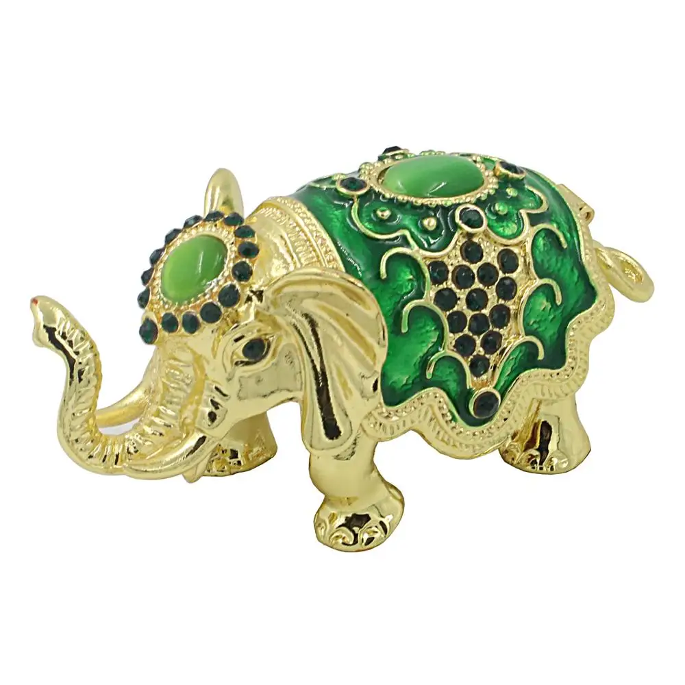 Зеленая тайская безделушка с изображением слона на петлях богатство счастливое