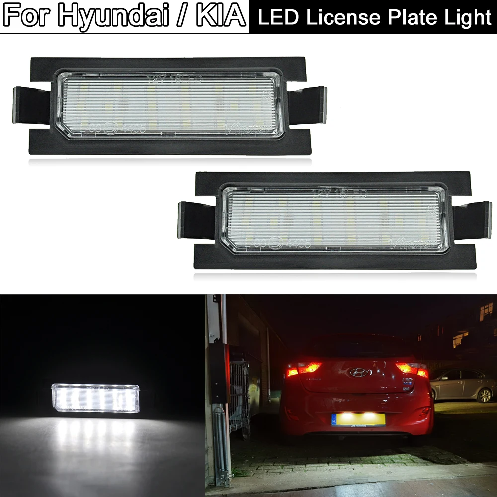 

2Pcs White LED License Plate Light Number Plate Lamp For Hyundai i30 Accent Elantra GT Hatchback For KIA PRO Cee'd 2006-2011